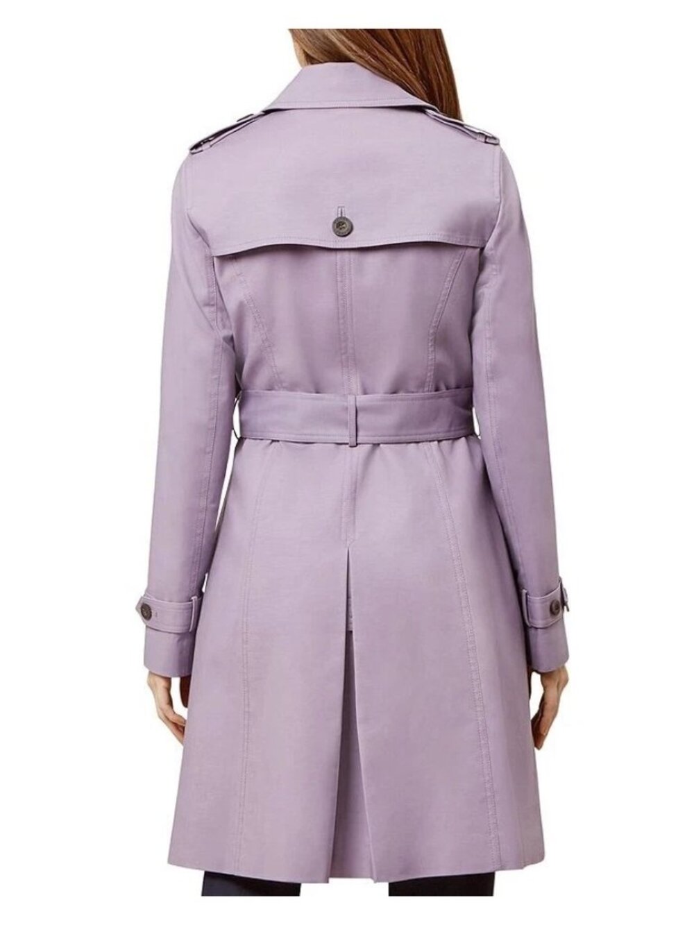 NWOT Hobbs London Women's Lavender Saskia Double-Breasted Trench Coat Sz 10 3299 - Picture 6 of 16